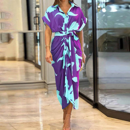 Robe d’été élégante à imprimé tropical