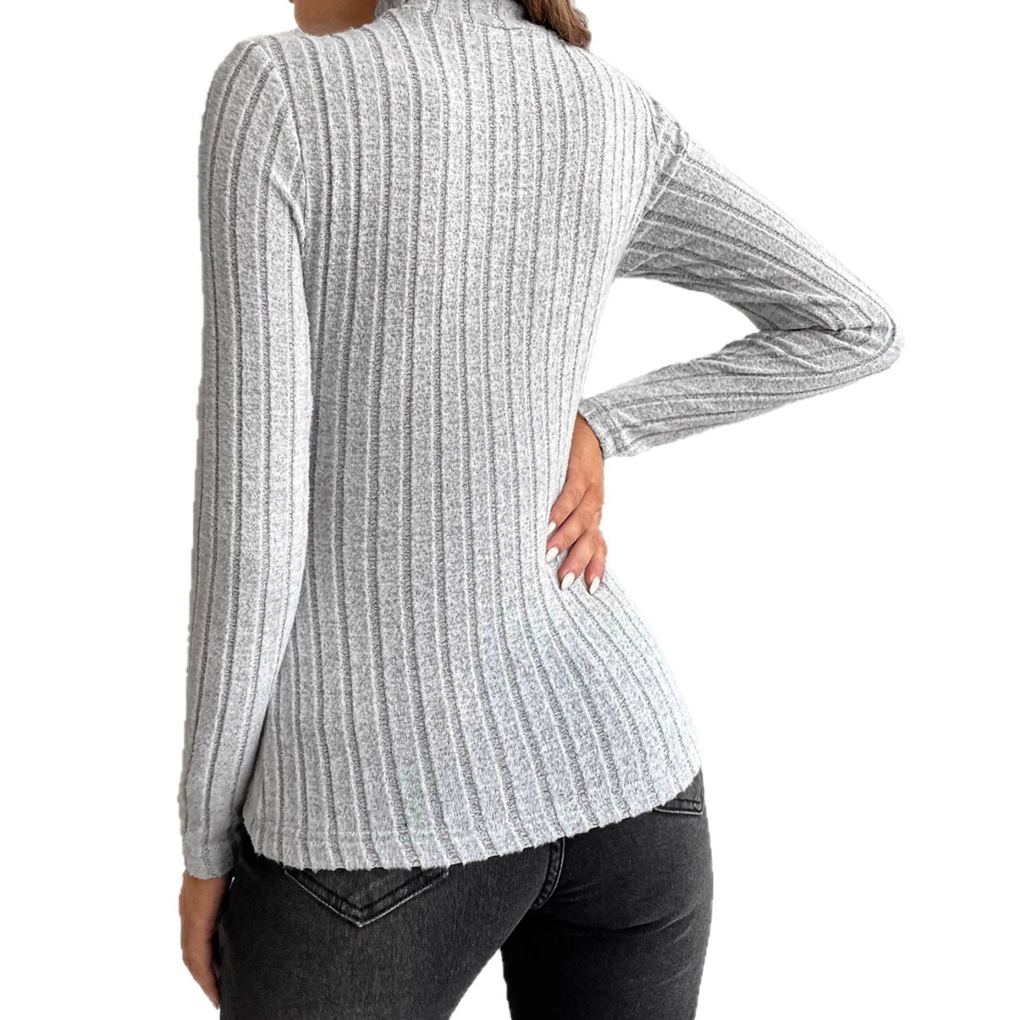 Haut Femme Côtelé Manches Longues