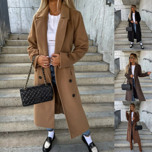 Manteau long élégant en laine – Automne