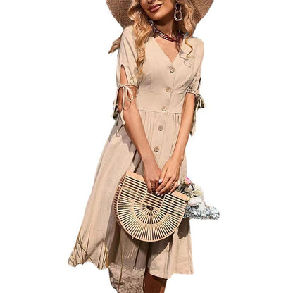 Robe d’été midi coton & lin